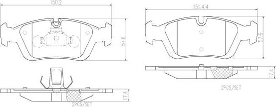 Brembo P06024N - Kit pastiglie freno, Freno a disco autozon.pro