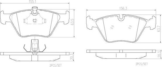 Brembo P06022N - Kit pastiglie freno, Freno a disco autozon.pro