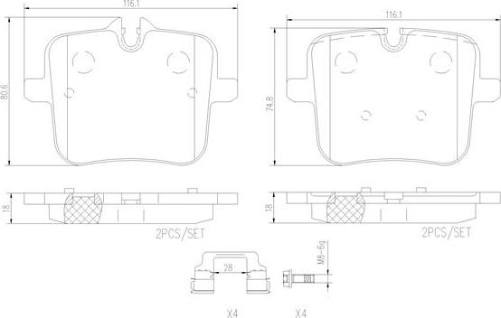 Brembo P06109N - Kit pastiglie freno, Freno a disco autozon.pro