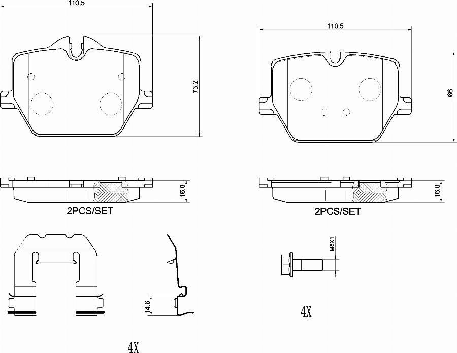 Brembo P06116N - Kit pastiglie freno, Freno a disco autozon.pro