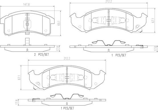 Brembo P07002N - Kit pastiglie freno, Freno a disco autozon.pro