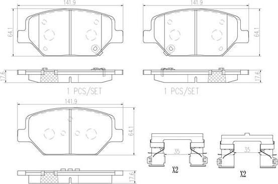 Brembo P 07 007 - Kit pastiglie freno, Freno a disco autozon.pro