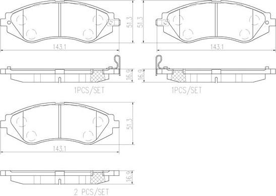 Brembo P15002N - Kit pastiglie freno, Freno a disco autozon.pro