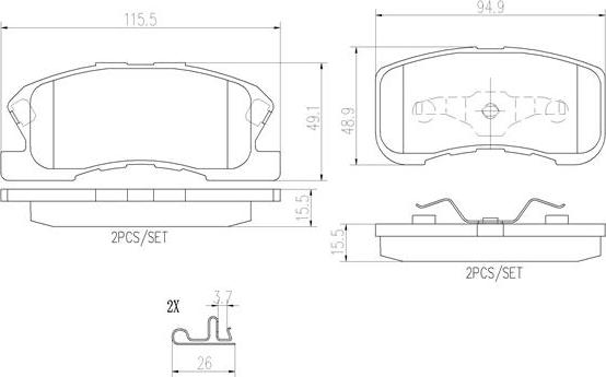 Brembo P16008N - Kit pastiglie freno, Freno a disco autozon.pro