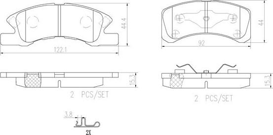 Brembo P16011N - Kit pastiglie freno, Freno a disco autozon.pro