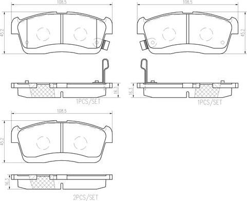 Brembo P16018N - Kit pastiglie freno, Freno a disco autozon.pro