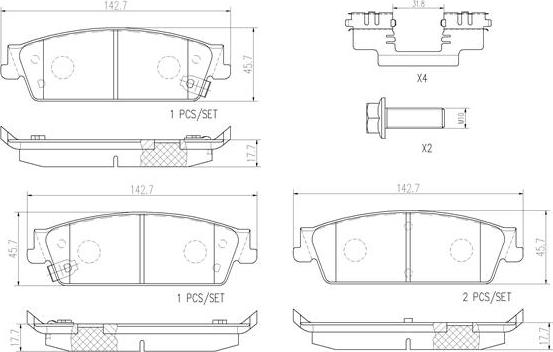 Brembo P10045N - Kit pastiglie freno, Freno a disco autozon.pro