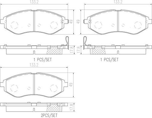 Brembo P10057N - Kit pastiglie freno, Freno a disco autozon.pro