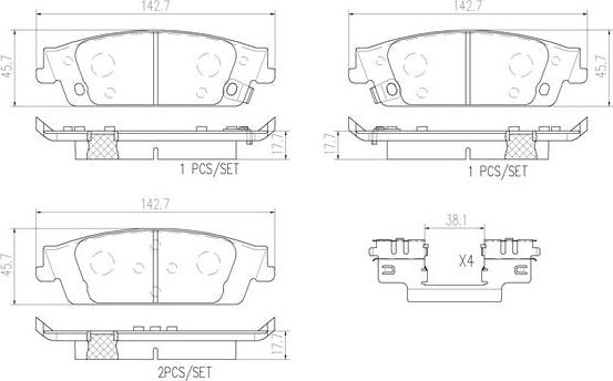 Brembo P10068N - Kit pastiglie freno, Freno a disco autozon.pro