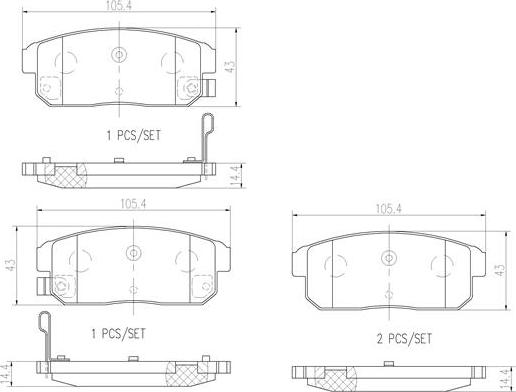 Brembo P10005N - Kit pastiglie freno, Freno a disco autozon.pro