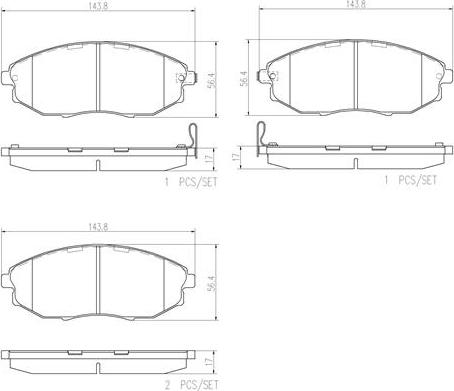 Brembo P10007N - Kit pastiglie freno, Freno a disco autozon.pro