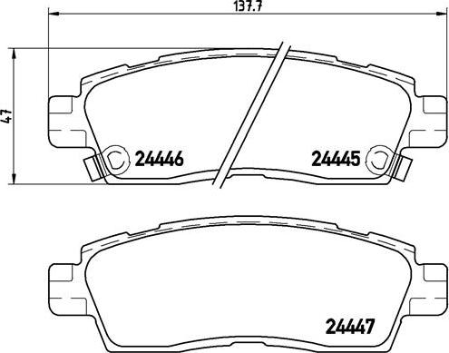 Brembo P 10 010 - Kit pastiglie freno, Freno a disco autozon.pro