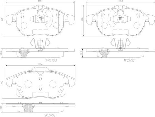 Brembo P10011N - Kit pastiglie freno, Freno a disco autozon.pro