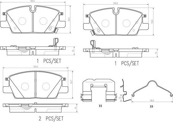 Brembo P 10 082 - Kit pastiglie freno, Freno a disco autozon.pro