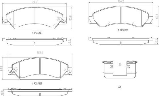 Brembo P10034N - Kit pastiglie freno, Freno a disco autozon.pro