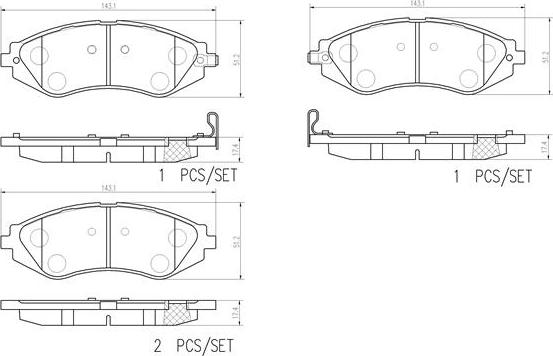 Brembo P 10 032 - Kit pastiglie freno, Freno a disco autozon.pro