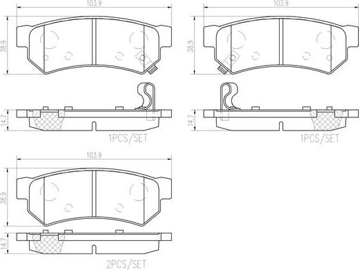 Brembo P 10 075 - Kit pastiglie freno, Freno a disco autozon.pro