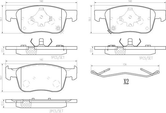 Brembo P 10 076 - Kit pastiglie freno, Freno a disco autozon.pro