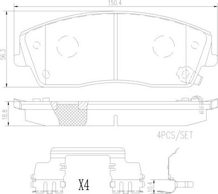 Brembo P11041N - Kit pastiglie freno, Freno a disco autozon.pro