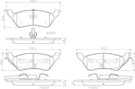 Brembo P11014N - Kit pastiglie freno, Freno a disco autozon.pro