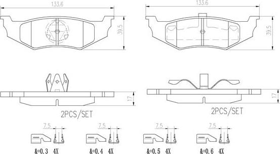 Brembo P11010N - Kit pastiglie freno, Freno a disco autozon.pro