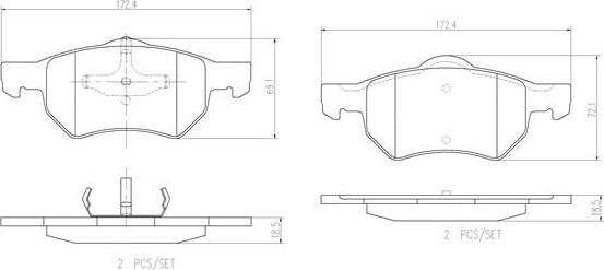 Brembo P11013N - Kit pastiglie freno, Freno a disco autozon.pro