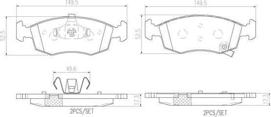 Brembo P11031N - Kit pastiglie freno, Freno a disco autozon.pro