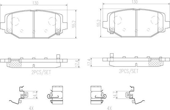 Brembo P11032N - Kit pastiglie freno, Freno a disco autozon.pro