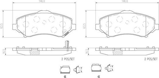 Brembo P11025N - Kit pastiglie freno, Freno a disco autozon.pro