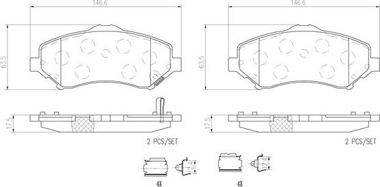 Brembo P11022N - Kit pastiglie freno, Freno a disco autozon.pro