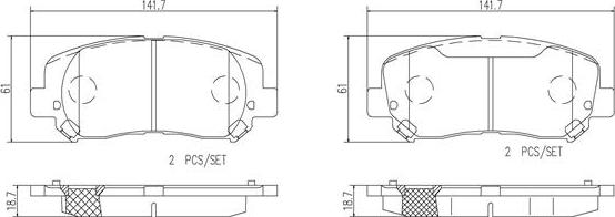 Brembo P18032N - Kit pastiglie freno, Freno a disco autozon.pro