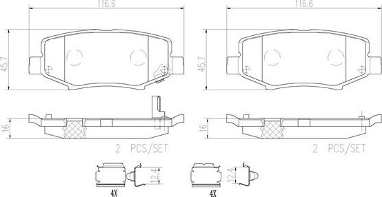 Brembo P18024N - Kit pastiglie freno, Freno a disco autozon.pro