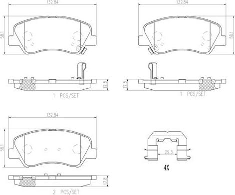 Brembo P18025N - Kit pastiglie freno, Freno a disco autozon.pro