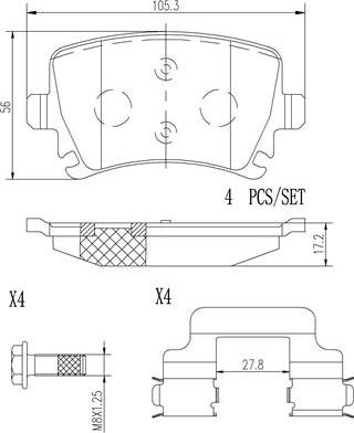 Brembo P85095N - Kit pastiglie freno, Freno a disco autozon.pro