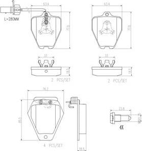 Brembo P85096N - Kit pastiglie freno, Freno a disco autozon.pro