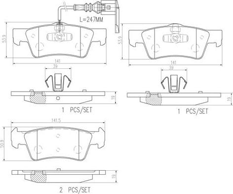 Brembo P85091N - Kit pastiglie freno, Freno a disco autozon.pro