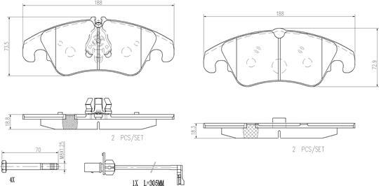 Brembo P85098N - Kit pastiglie freno, Freno a disco autozon.pro