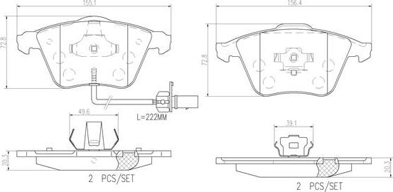 Brembo P85097N - Kit pastiglie freno, Freno a disco autozon.pro