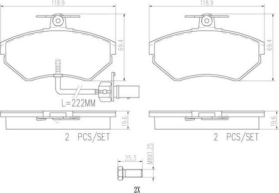 Brembo P85044N - Kit pastiglie freno, Freno a disco autozon.pro