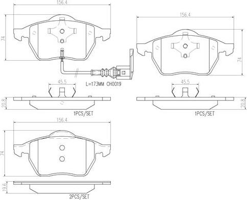 Brembo P85045N - Kit pastiglie freno, Freno a disco autozon.pro