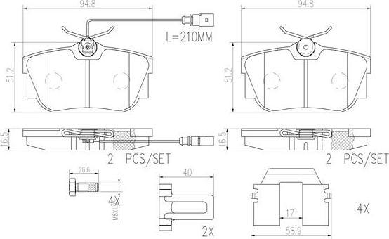 Brembo P85059N - Kit pastiglie freno, Freno a disco autozon.pro