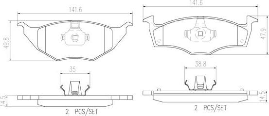 Brembo P85055N - Kit pastiglie freno, Freno a disco autozon.pro