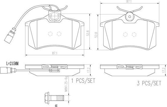 Brembo P85058N - Kit pastiglie freno, Freno a disco autozon.pro