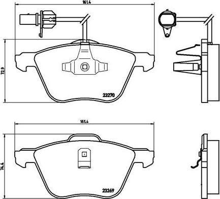 Brembo P 85 061 - Kit pastiglie freno, Freno a disco autozon.pro