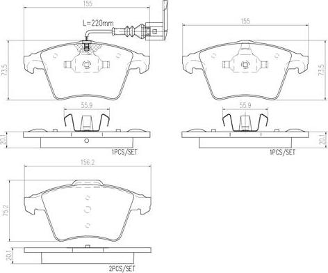 Brembo P85081N - Kit pastiglie freno, Freno a disco autozon.pro