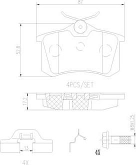 Brembo P85020N - Kit pastiglie freno, Freno a disco autozon.pro