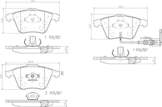 Brembo P85079N - Kit pastiglie freno, Freno a disco autozon.pro