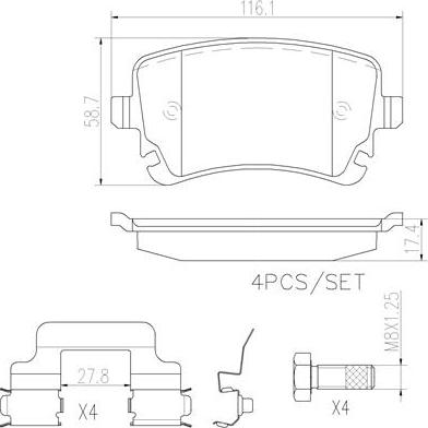 Brembo P85076N - Kit pastiglie freno, Freno a disco autozon.pro