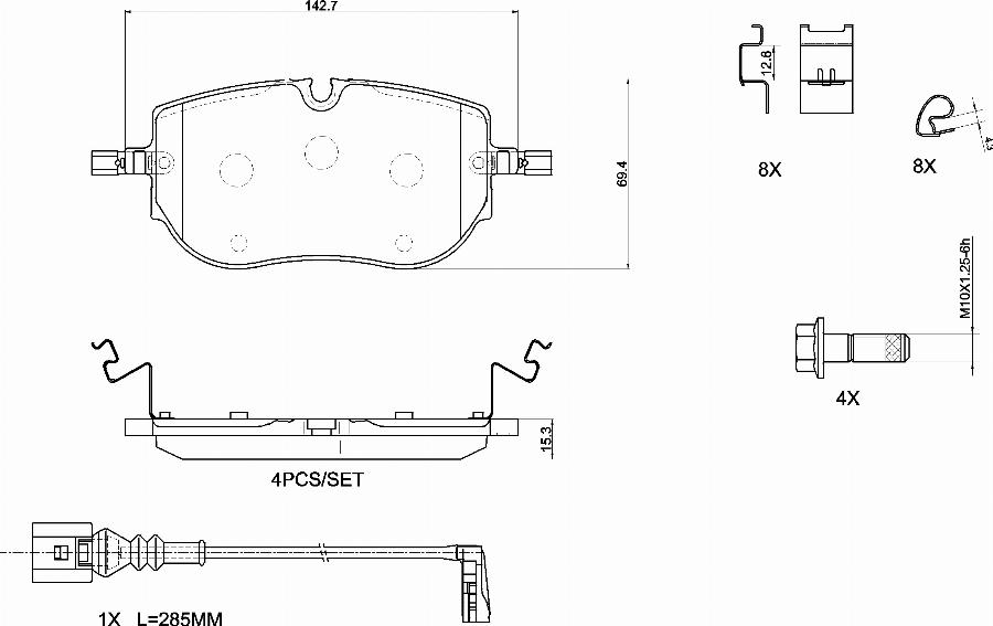 Brembo P 85 192 - Kit pastiglie freno, Freno a disco autozon.pro