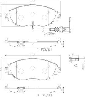 Brembo P85144N - Kit pastiglie freno, Freno a disco autozon.pro